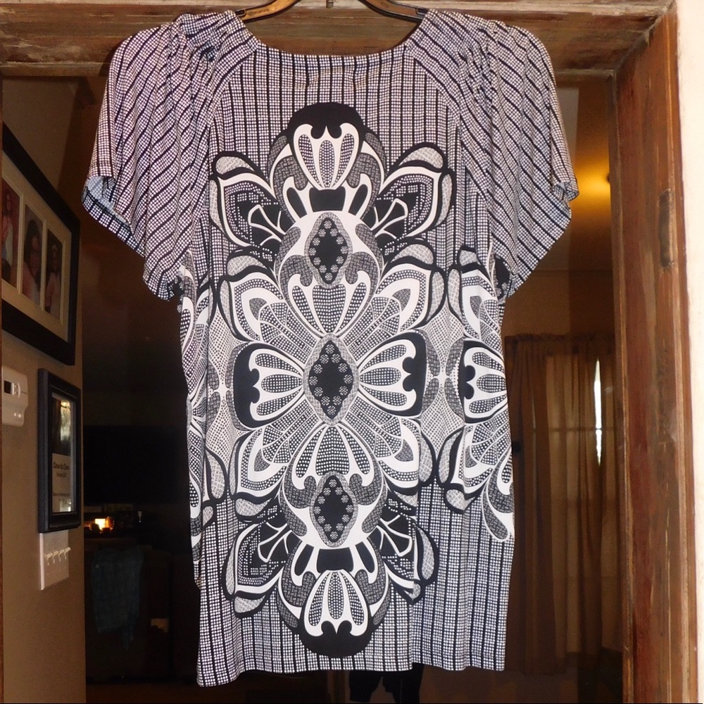 Black and white blouse